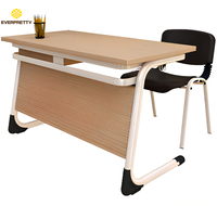 Fournitures pour enseignants, ensemble de chaises de bureau pour enseignants en bois avec dessus en mélamine moderne, avec tiroir verrouillable pour l'école et le bureau