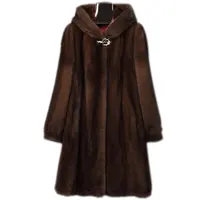 בתוספת גודל החורף חדש פרווה מעיל מינק מעיל נשים של ארוך סלעית מעיל גדול