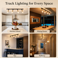 Tête d'éclairage sur rail de type H homologuée ETL, avec abat-jour en verre transparent réglable E26, compatible avec les luminaires Halo pour cuisine, salle à manger, bar