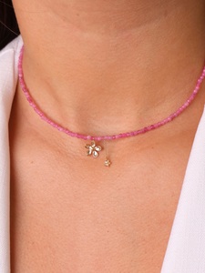 Collier ras du cou en acier inoxydable de haute qualité, perles facettées minimalistes en pierres précieuses de 2 mm, bijoux faits à la main, cadeaux pour <span class=keywords><strong>elle</strong></span> - Product Image 6