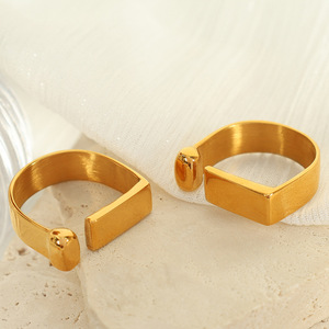 European American Style Retro Gold Plated <b>Ring</b> Women Floral Pattern Geometric Design Jewelry Gift - Product Image 3