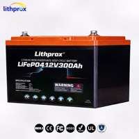 Batería LiFePO4 de 12.8V 300Ah de Ciclo Profundo para Carrito de Golf y Embarcaciones con Bluetooth IP67, 6000 Ciclos, Conector Anderson