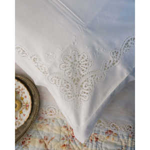 Juego de Sábanas Matrimoniales Luisasaronno con Encaje y Decoración de Estrellas, Sábanas Ajustables y Planas - Product Image 3