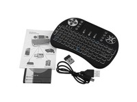 Touchpad ile 2.4ghz İngilizce rusça 3 renk hava fare uzaktan kumanda Android TV kutusu 7 renk aydınlatmalı i8 Mini kablosuz klavye