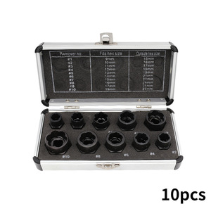 10Pcs/<strong>Set</strong> Damaged Screw Extractor Bolt <strong>Nut</strong> <strong>Remover</strong> Bolt <strong>Nut</strong> Removal <strong>Socket</strong> Tool Car Tool Kit Hand Tools Kit - Product Image 4