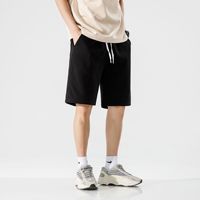 Nouveauté : Short de sport décontracté unisexe, simple, polyvalent, 100% coton, mi-long, respirant, de haute qualité, avec cordon de serrage