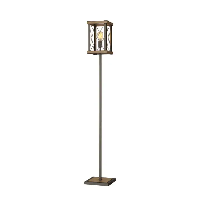 Retro Floor Lamp 2022 Modern Decorative Vintage Industrial Wood Finish Corner Floor Lamp for Living Room Bright Lighting