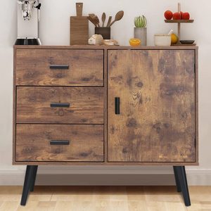 Armoire de rangement en bois pour salon, trois <span class=keywords><strong>tiroirs</strong></span>, design ajustable et peu encombrant, style moderne minimaliste pour chambre, hôtel, bureau - Product Image 3