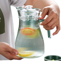 Carafe à eau en verre de design nordique avec couvercle, capacité 0°C à 70°C, pichet à eau froide, théières et bouilloires