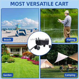 Carrito de Playa Resistente, Carrito de Pesca Plegable con Gran Cesta de Carga y 6 Soportes para Cañas, Carrito Plegable para Exteriores - Product Image 2