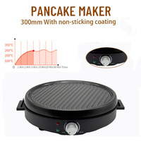 KINBO CE LPG Crêpière Électrique 500W Filaire en Aluminium avec Revêtement Antiadhésif, Température Réglable, Haute Efficacité, Facile à Utiliser