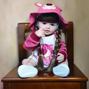 Muñeca <span class=keywords><strong>Reborn</strong></span> de Vinilo de 22 Pulgadas, Niña para Vestir, Linda, Juguete de Simulación para Niños, Bebé Realista, Niño Pequeño, EE. UU. - Product Image 4