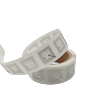 Étiquette de paiement programmable F08 RFID 13,56 MHz ISO14443A, autocollant étanche, mémoire 1K, 18x18mm, enlayeuse humide blanche