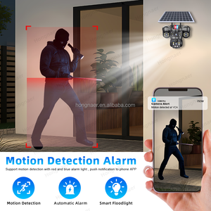 Hongnaer 12MP 3 Lens güneş enerjisi kablosuz gözetim Video PTZ kamera Pro Pro WiFi 4G Sim kart güvenlik <span class=keywords><strong>CCTV</strong></span> 4G güneş kamera - Product Image 5