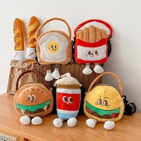 Vente en gros de nourriture Kawaii porte-clés poupée plante en peluche Hamburger frites fromage sac à dos téléphone décoration pendentif porte-clés jouets