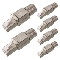 8P8C Ethernet CAT7 Toolless Plug RJ45 Konektor Bebas Alat Modular Plug Bebas Alat Berbahan Zinc Alloy Terlindungi Modular Plug