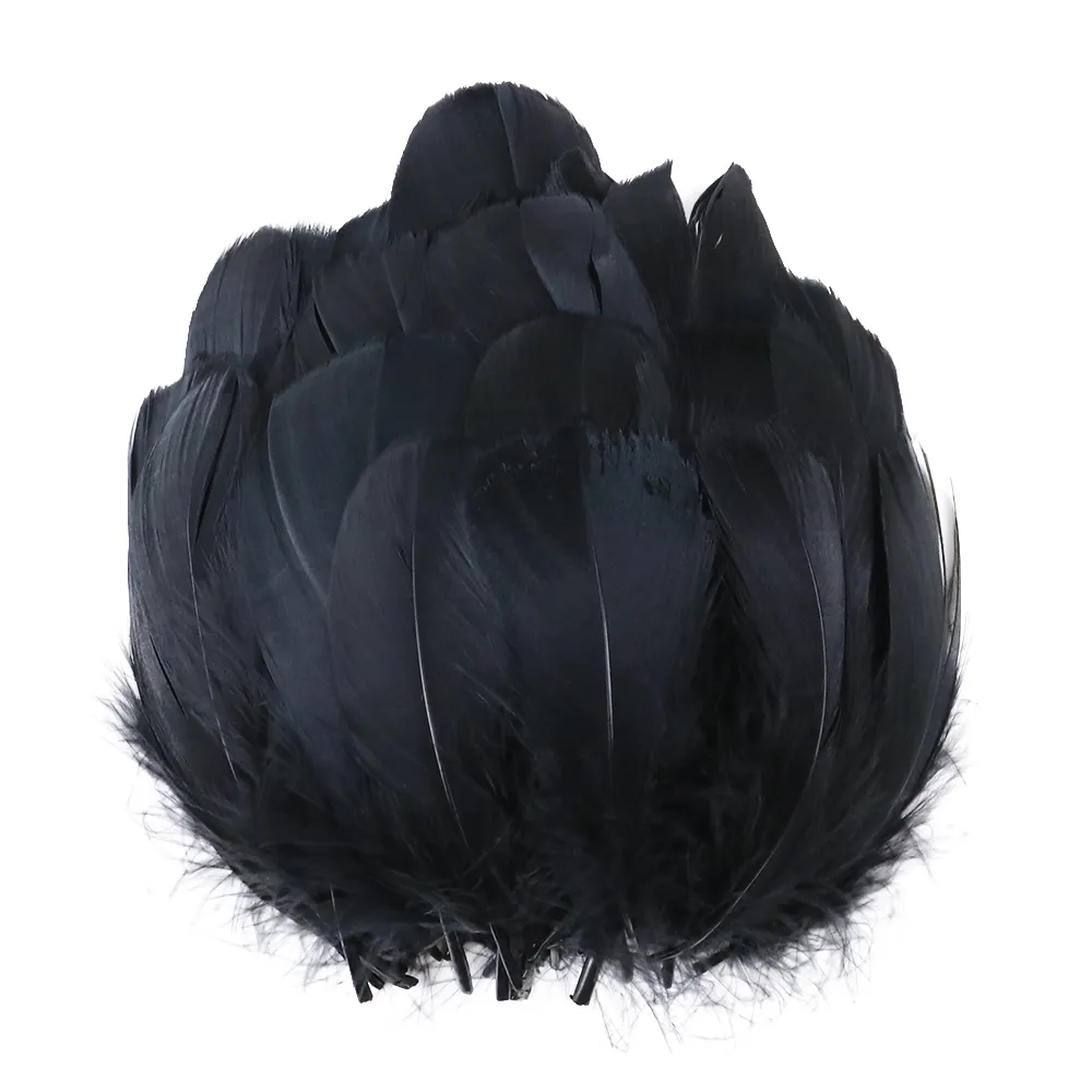 Plumas de pollo y ganso de faisán Natural, plumas de pavo negro para fabricación de joyas, accesorios decorativos, venta al por mayor