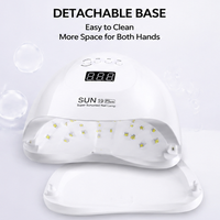 Lampe UV LED professionnelle 130W en alliage d'aluminium à double longueur d'onde avec plaque inférieure amovible pour le séchage du gel à domicile
