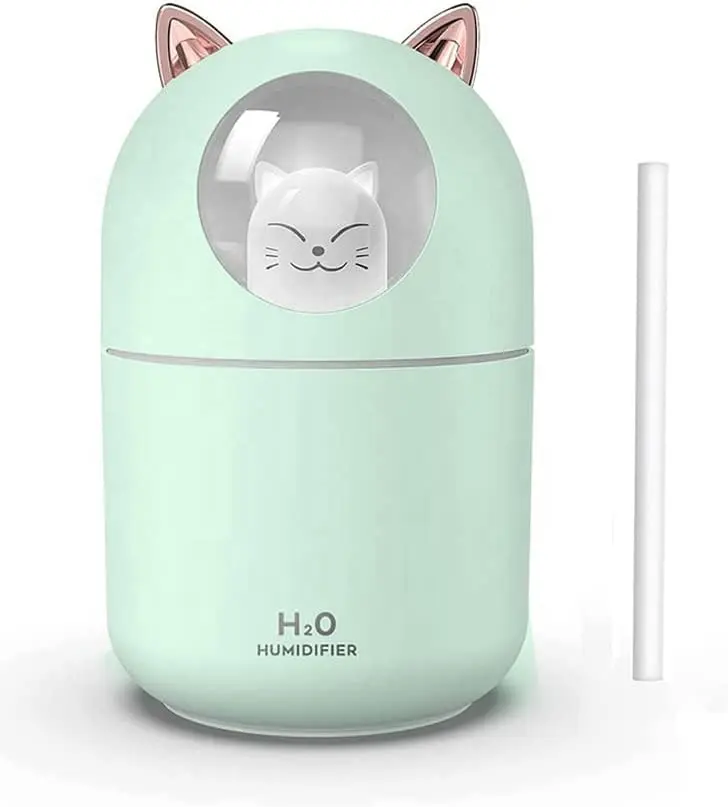 ड्रॉप शिपिंग CHICOYO लवली पालतू हवा Humidifier 300ml अल्ट्रासोनिक शांत धुंध यूएसबी बिल्ली मिनी Humidifier के साथ रंगीन एलईडी रात प्रकाश
