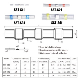 Manchons thermorétractables pour câbles d'ingénierie chimique 0,25-6 mm, protection isolante en polyoléfine, type de raccordement - Product Image 5