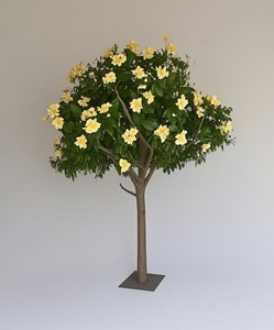 6ft Kunstmatige Frangipani Boom Palmboom Met Wit-Gele Bloemen Voor Resort/Hotel/Zwembad Decor, UV-Bestendig - Product Image 6