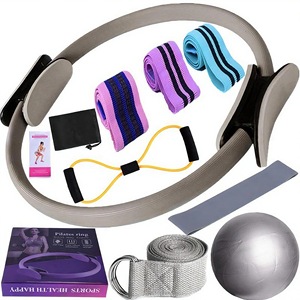 11 pièces Kit de démarrage d'exercice <span class=keywords><strong>à</strong></span> domicile barre de Pilates Portable tableau d'entraînement Kit de barre de Pilates multifonctionnel avec bandes de résistance - Product Image 1