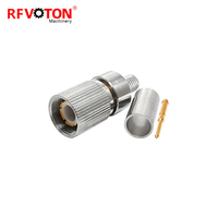Conector Coaxial RF L9 de 1.6/5.6 Din, Macho, Recto, de Crimpado, 75ohm, Impermeable, para Cable Flex5