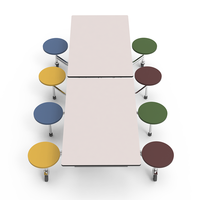 Meubles de restaurant et de cafétéria, ensembles de tables à manger, tables et chaises pliantes modernes pour 12 personnes, tables et chaises de cantine scolaire pour étudiants