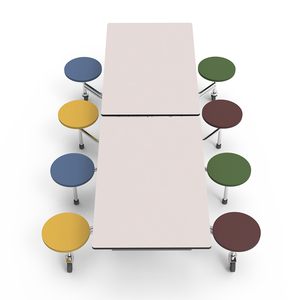 Nhà Hàng Cafeteria Nội Thất Bàn Ăn Đặt Hiện Đại 12 Chỗ Ngồi Gấp Sinh Viên Trường Căng Tin Bảng Và Ghế - Product Image 5