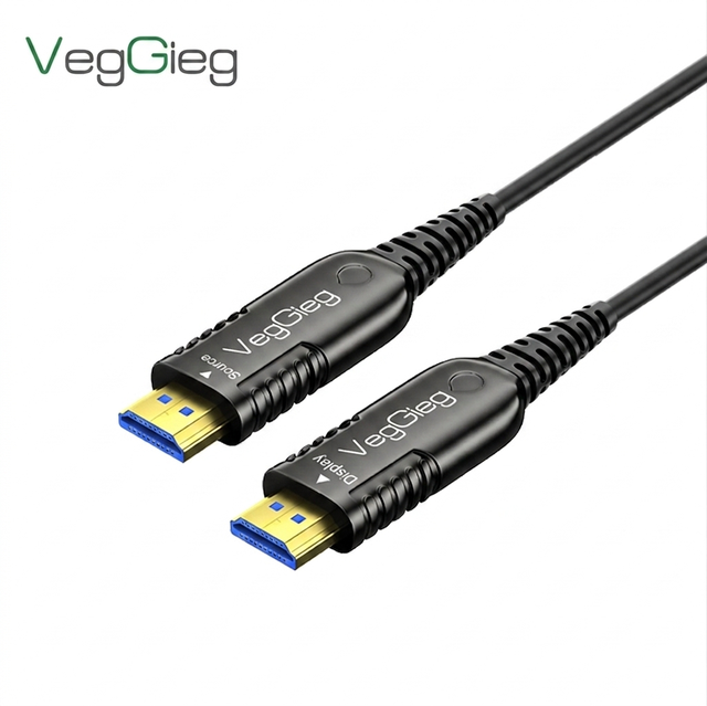 VegGieg 4K HDMI Optical Fiber Cable 18Gbps 4K 60Hz HD Video AOC HDMI 2.0 Fiber Optic Cable 10M 15M 20M 30M 50M 100M 150M