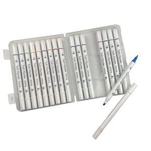 Factory 18-Color Custom Twin Marker Pen <b>Set</b> Oblique Brush Tip Dual Tip Alcohol Ink 6mm Permanent <b>Writing</b> Width - Product Image 4