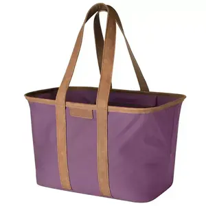 Factory Custom Heavy Duty Reusable Grocery Shopping Bag Foldable Portable Canvas Basket Tote Bags