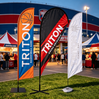 Drapeau publicitaire personnalisé avec logo imprimé pour événements promotionnels, enseigne volante, signalétique, drapeau plume en forme de larme pour la plage