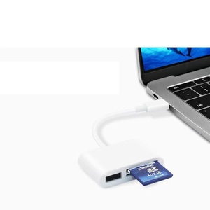 Hochwertiger USB-C-Hub <span class=keywords><strong>3</strong></span>-in-1 Typ-C Micro OTG TF SD Speicherkartenleser mit DC-Ausgang, tragbar - Product Image 5