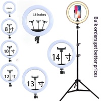 Anneau lumineux LED de 14 pouces, 12W, alimenté par USB, à intensité variable, couleur réglable, blanc chaud, pour diffusion en direct