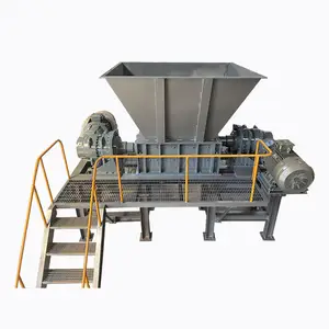 Powerful Twin Shaft Shear Waste Rebar Ribbon Shredder Plastic Portable Restroom Shredder