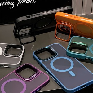 Funda de teléfono de lujo con protector de lente para iPhone 16 15 14 13 12 11 Pro Max Plus soporte rápido magnético carga inalámbrica cubierta mate - Product Image 2