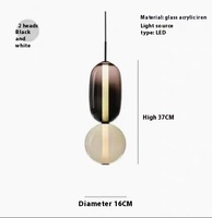 Lampu gantung kaca seni Nordic Modern Postmodern hangat putih permen tali labu untuk rumah toko kopi klub santai kecil