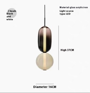 Lámpara colgante de cristal de Arte Moderno nórdico, cadena de calabaza de caramelo blanca cálida posmoderna para el hogar, cafetería, Club de ocio pequeño - Product Image 6