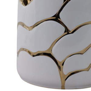 Vasi in Ceramica Decorativi Moderni con Accenti Bianchi e Oro per Uso Interno ed Esterno - Product Image 4