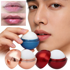 Bálsamo Labial Vegano de Alta Calidad con Manteca de Karité y Vitamina E, Diseño de Bola Redonda con Cierre de Cadena, Ingredientes Naturales que Suavizan los Labios Secos - Product Image 1