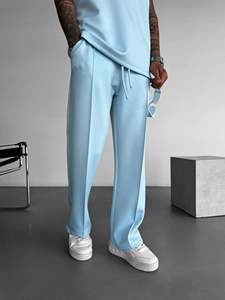 Pantalon TN personnalisé pour homme, coupe ample, tissu de plongée, 95% polyester, 5% élasthanne, jambe droite, pantalon le plus vendu - Product Image 2