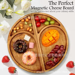 Bandeja de madera para fiestas con cierre magnético para aperitivos, frutas, bistecs, queso, bandeja de servicio para el hogar - Product Image 3