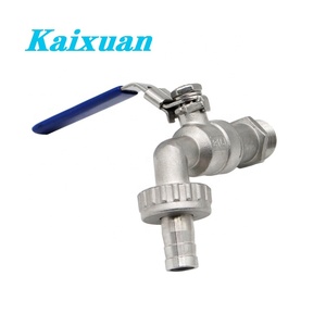 Fabriek Directe 1/2 ''Roestvrij Staal 304 Bibcock Kogelklep Met Slang Weerhaak Voor Water <span class=keywords><strong>Gas</strong></span> En Olie 200 Wog Gebruik - Product Image 2