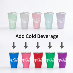 Tasse en <span class=keywords><strong>aluminium</strong></span> réutilisable à logo personnalisé, changeant de couleur, activée par le froid, sensible à la chaleur, pour café, bière, qualité <span class=keywords><strong>alimentaire</strong></span> - Product Image 2