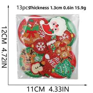 New Glitter Leather Embroidery <b>Iron</b> on Christmas Reindeer Thanksgiving Patch for Clothes Hat Decorations - Product Image 2