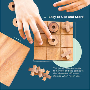 Rompecabezas de rompecabezas para adultos y niños con tema de amor, Decoración de mesa de centro de Tic Tac Toe de madera pulida personalizada única al por mayor - Product Image 4