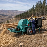 Broyeur de bois CMX-1200 pour arboriculteurs, pneus 650R16, capacité 6-10T/H, deux barres de traction pour défrichage