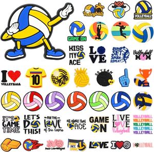 Abalorios magnéticos personalizados de PVC para zapatillas de voleibol, decoración removible para zuecos, accesorios para calzado con temática deportiva, pedido al por mayor - Product Image 1