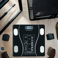 Báscula Digital Electrónica para Baño de 180 kg con Sensor, Pantalla con App OKOK, Vidrio Templado, Diseño Moderno y Sólido, para Medir Grasa Corporal